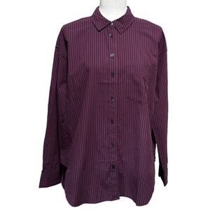 Madewell Purple Striped Button-Up Shirt
